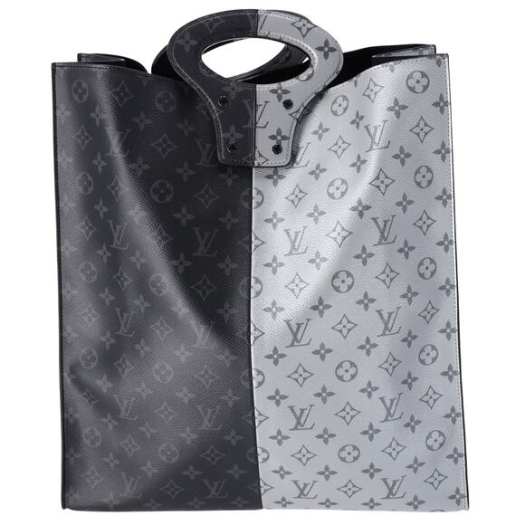 Louis Vuitton Monogram Eclipse Split Tote Bag M43816 Black Gray - Picture 1 of 7
